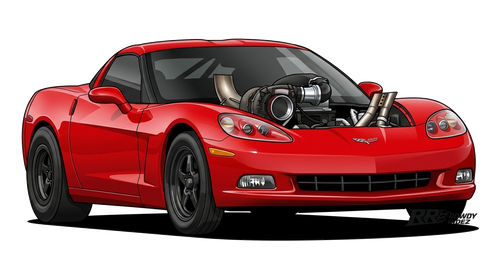 Example of custom Rowdy Ridez vector car art digital file